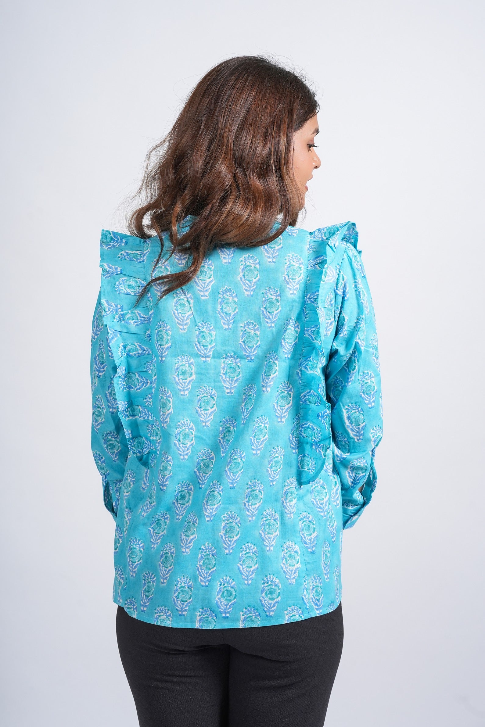 Petal Muse Block Printed Short Top