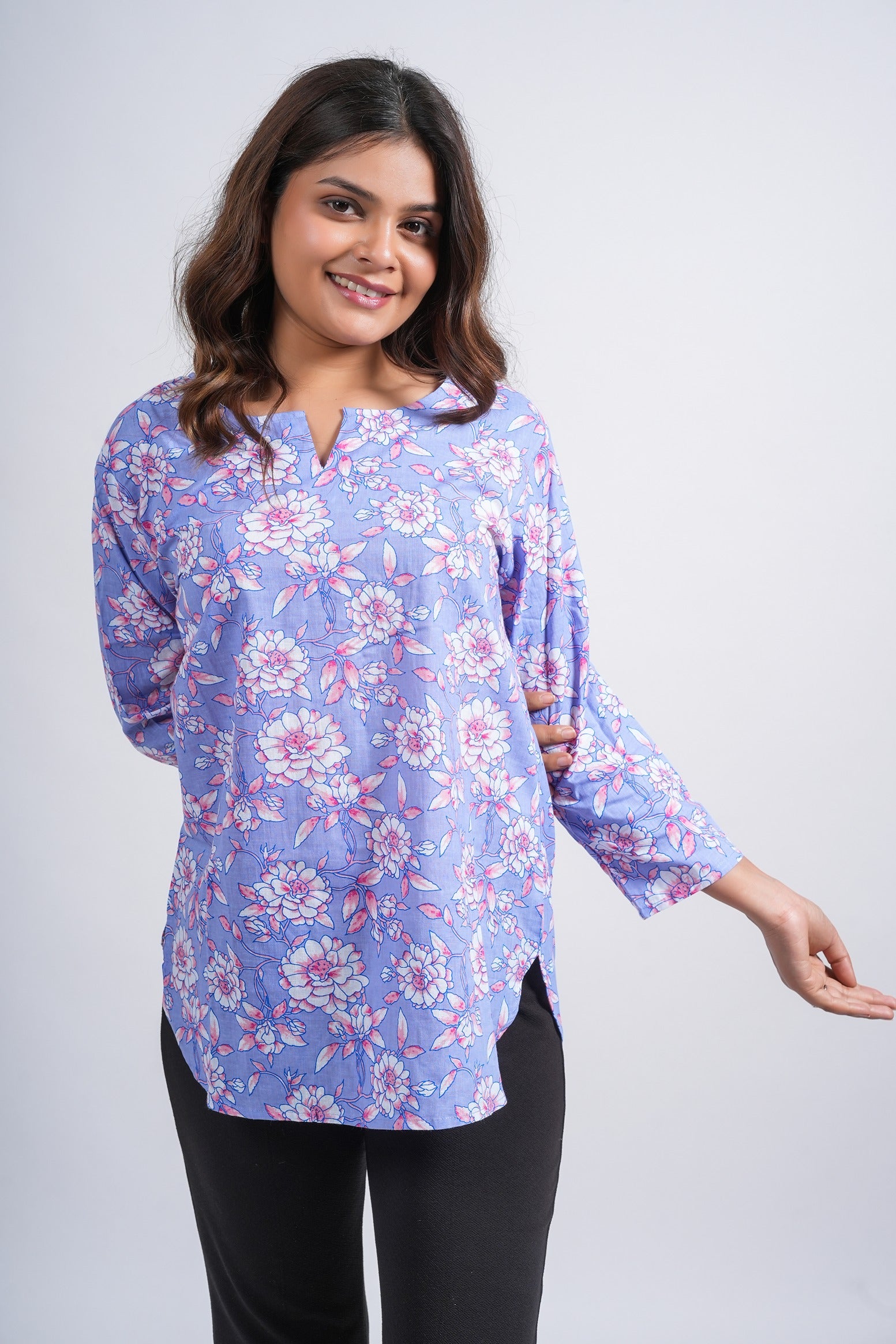 Block Printed Cotton Short Top