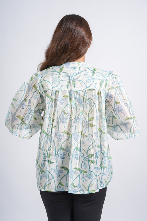 Lume Lily Chanderi Silk Short Top