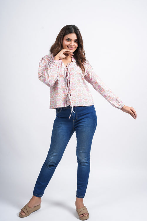 Women’s Cotton Block Printed Short Top