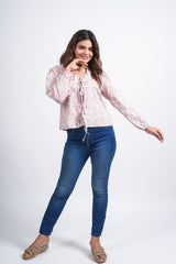 Petal Whisper Block Printed Short Top