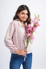 Petal Whisper Block Printed Short Top