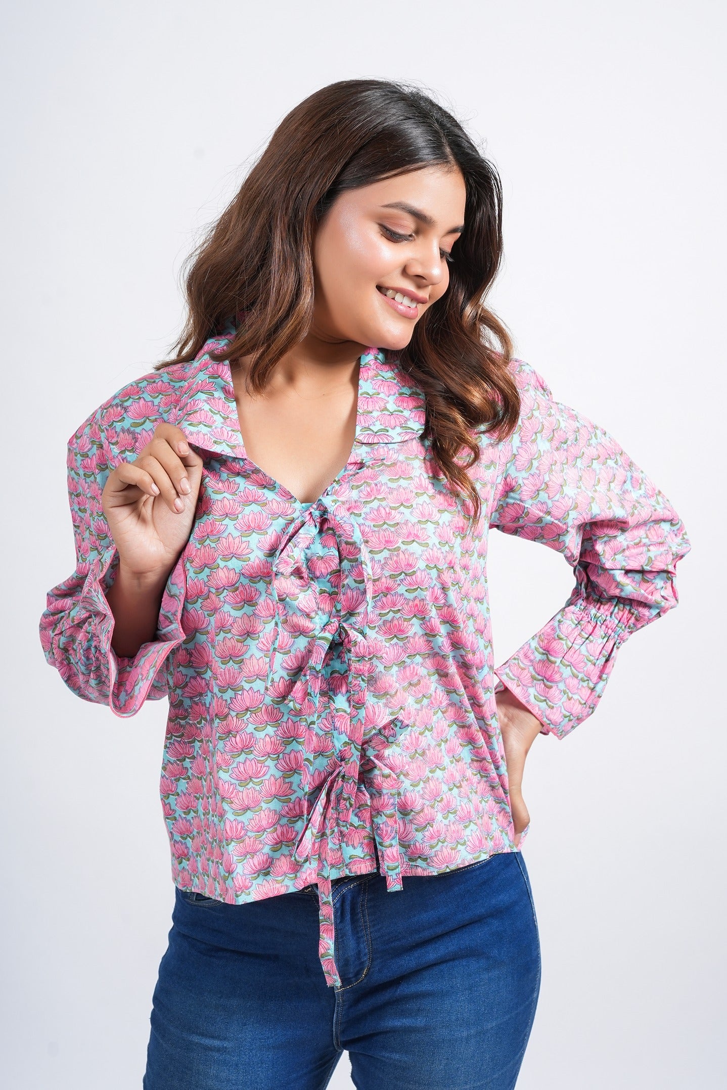 Women’s Cotton Block Printed Short Top