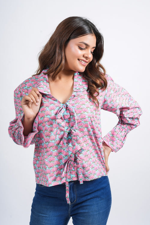 Women’s Cotton Block Printed Short Top