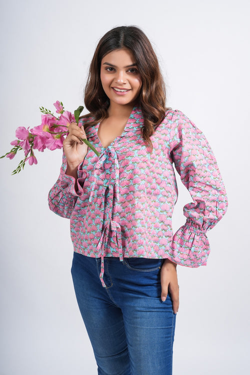 Women’s Cotton Block Printed Short Top