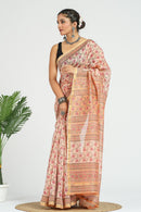Red Chanderi Silk Saree