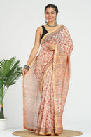Red Chanderi Silk Saree