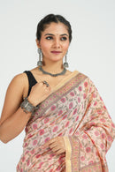 Red Chanderi Silk Saree