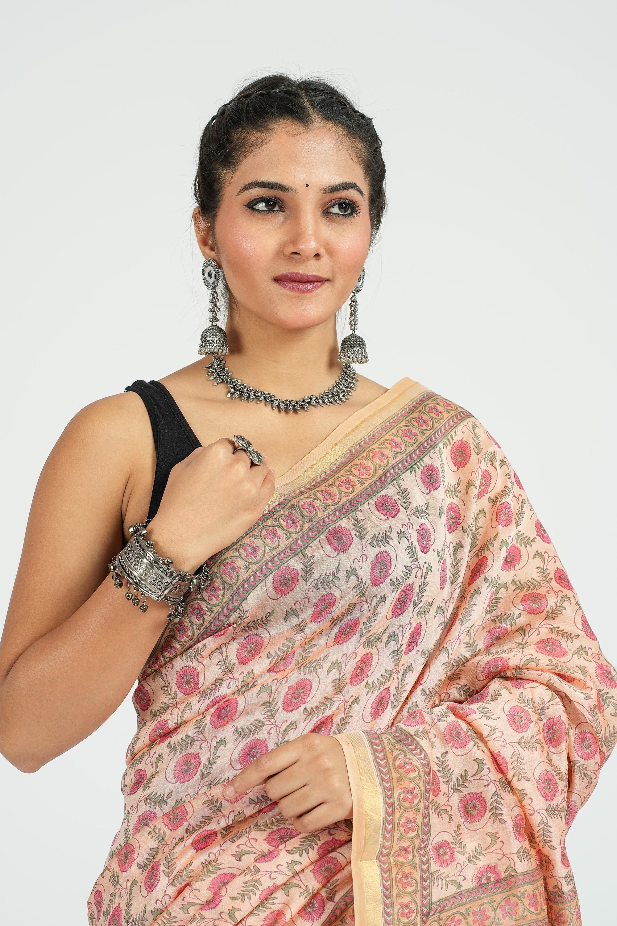 Red Chanderi Silk Saree