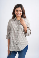 Block Printed Cotton Women's Shirt