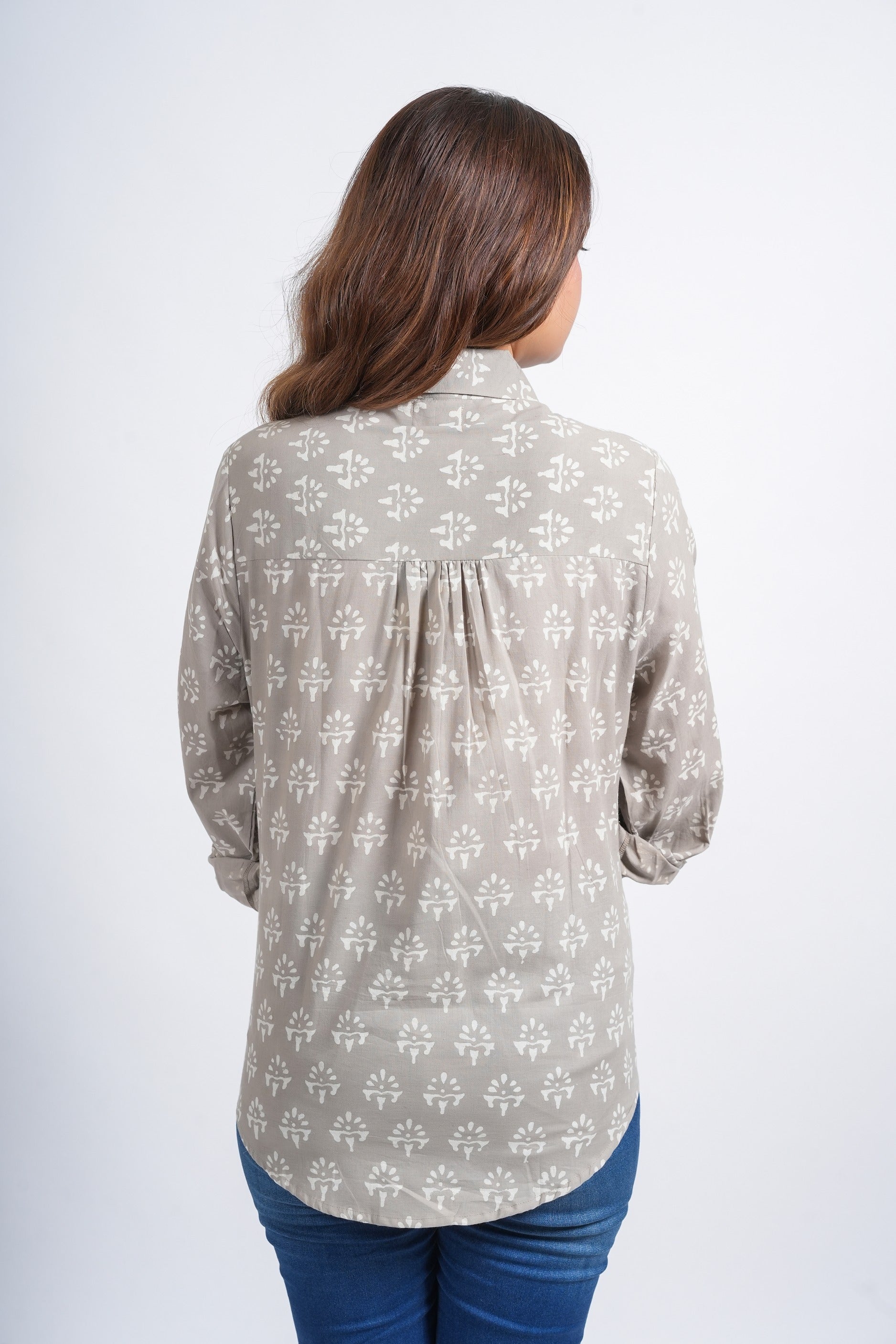 Block Printed Cotton Women's Shirt