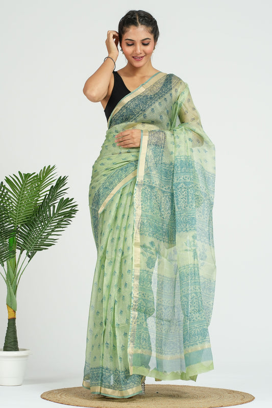 Green Kota Silk Saree