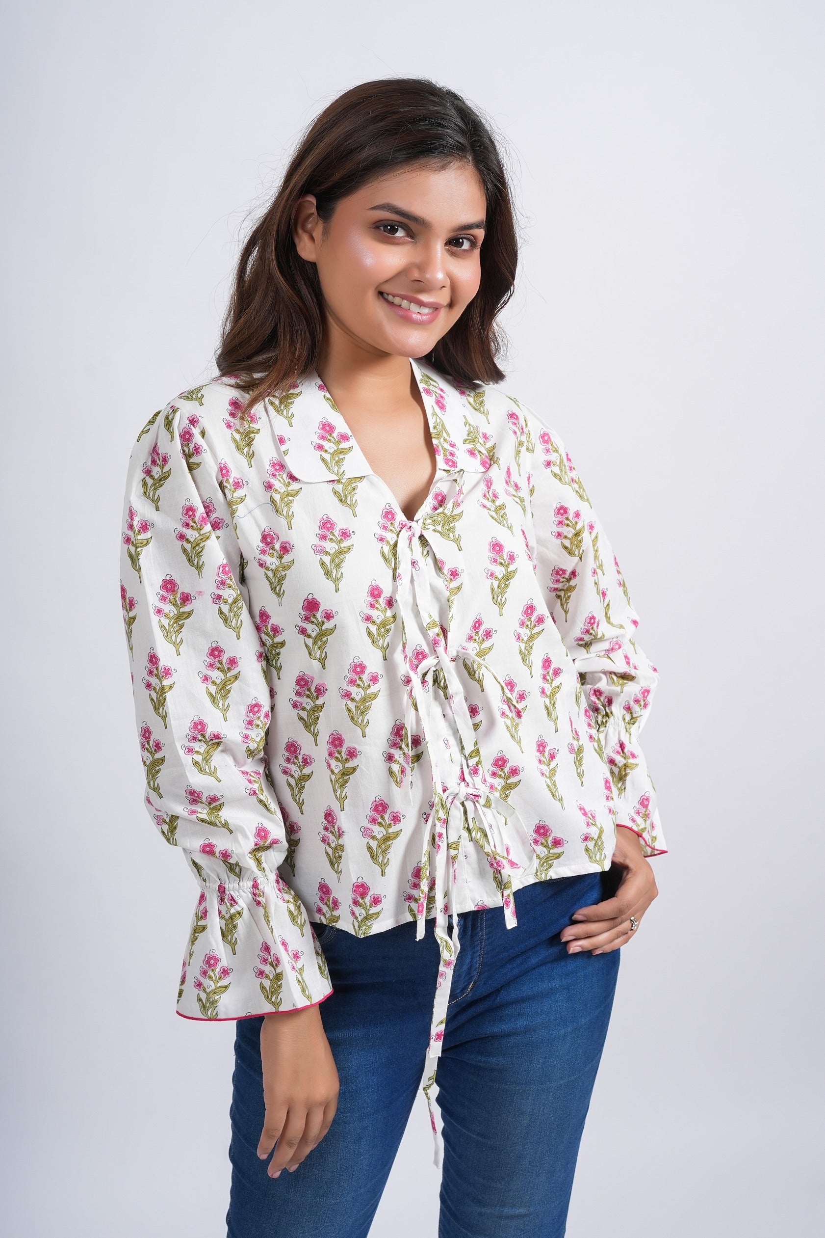 Women’s Cotton Block Printed Short Top