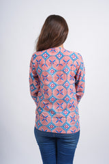 Radiant Geo-Floral Short Top