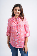 Block Printed Cotton Women's Shirt