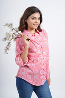 Block Printed Cotton Women's Shirt