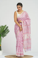 Lilac Chanderi Silk Saree