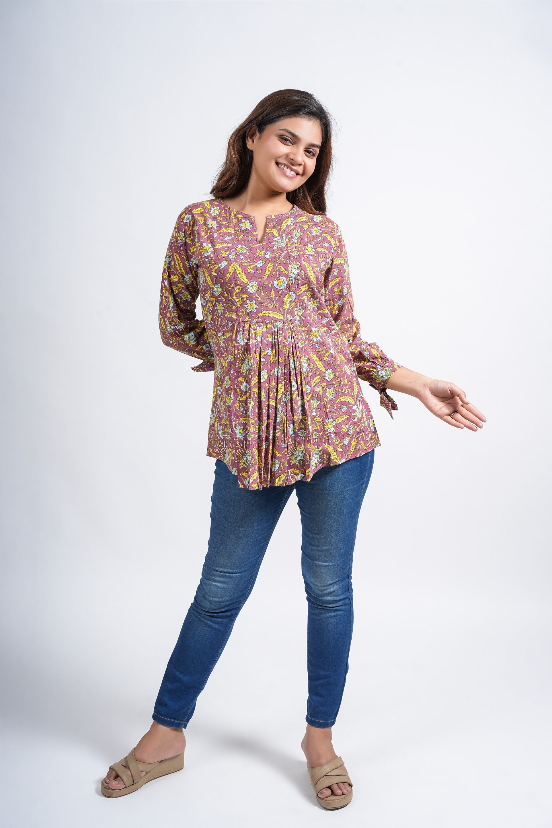 Block Printed Cotton Short Top