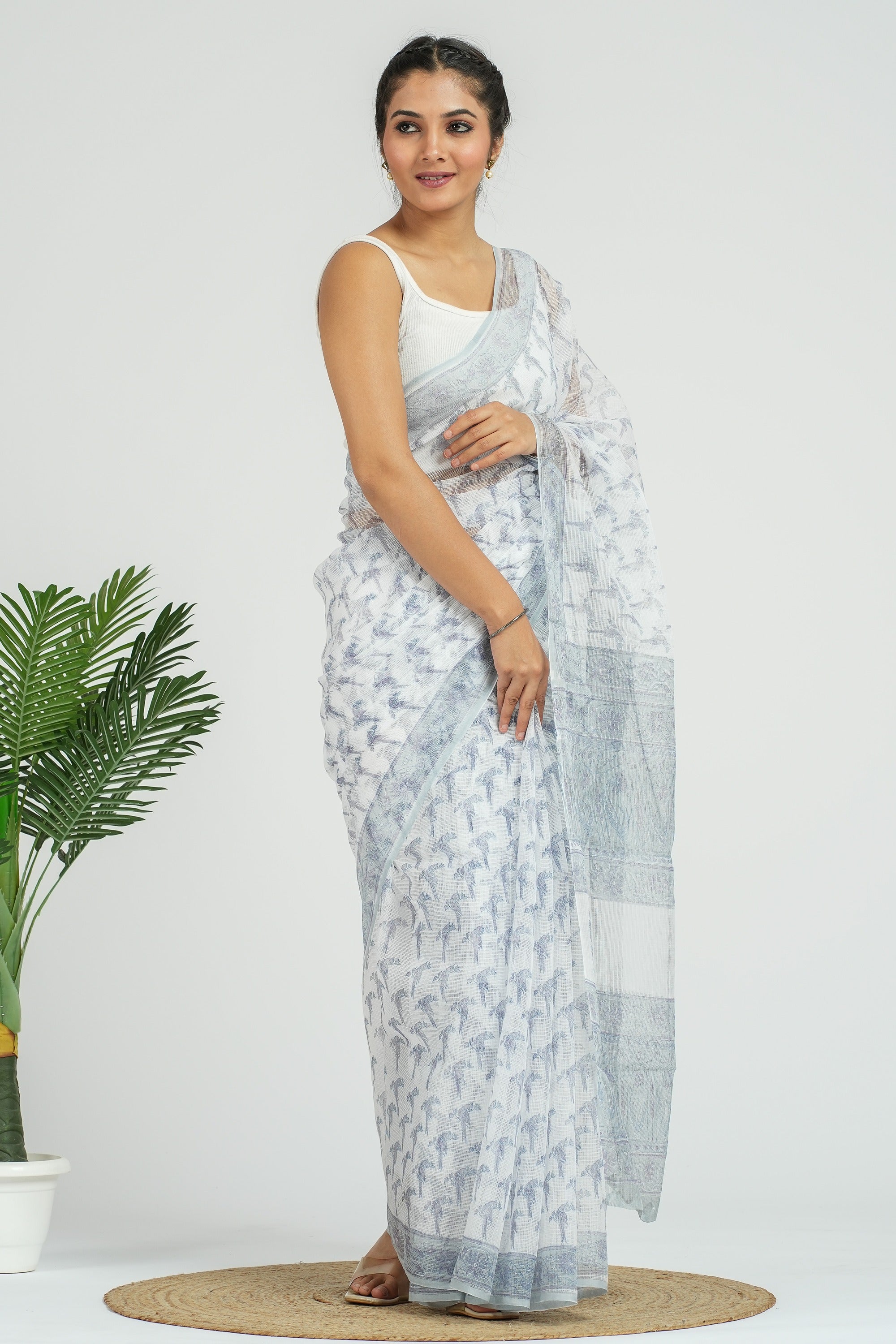 White Kota Doria Saree