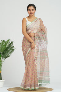 Beige Kota Doria Saree