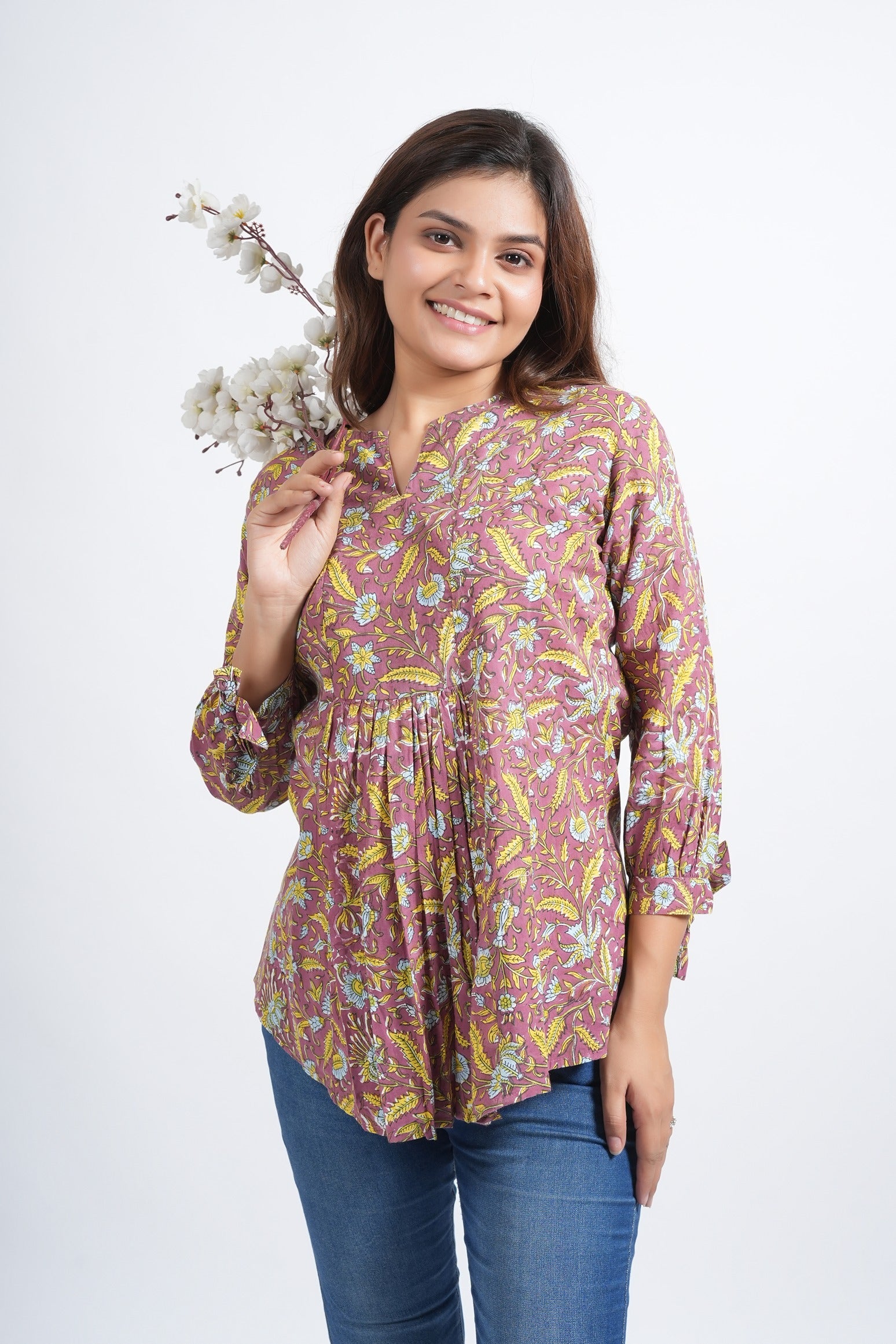 Block Printed Cotton Short Top