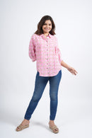 Block Printed Cotton Women's Shirt