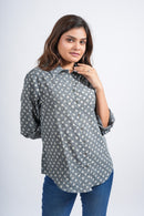 Block Printed Cotton Women's Shirt