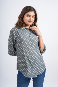 Block Printed Cotton Women's Shirt