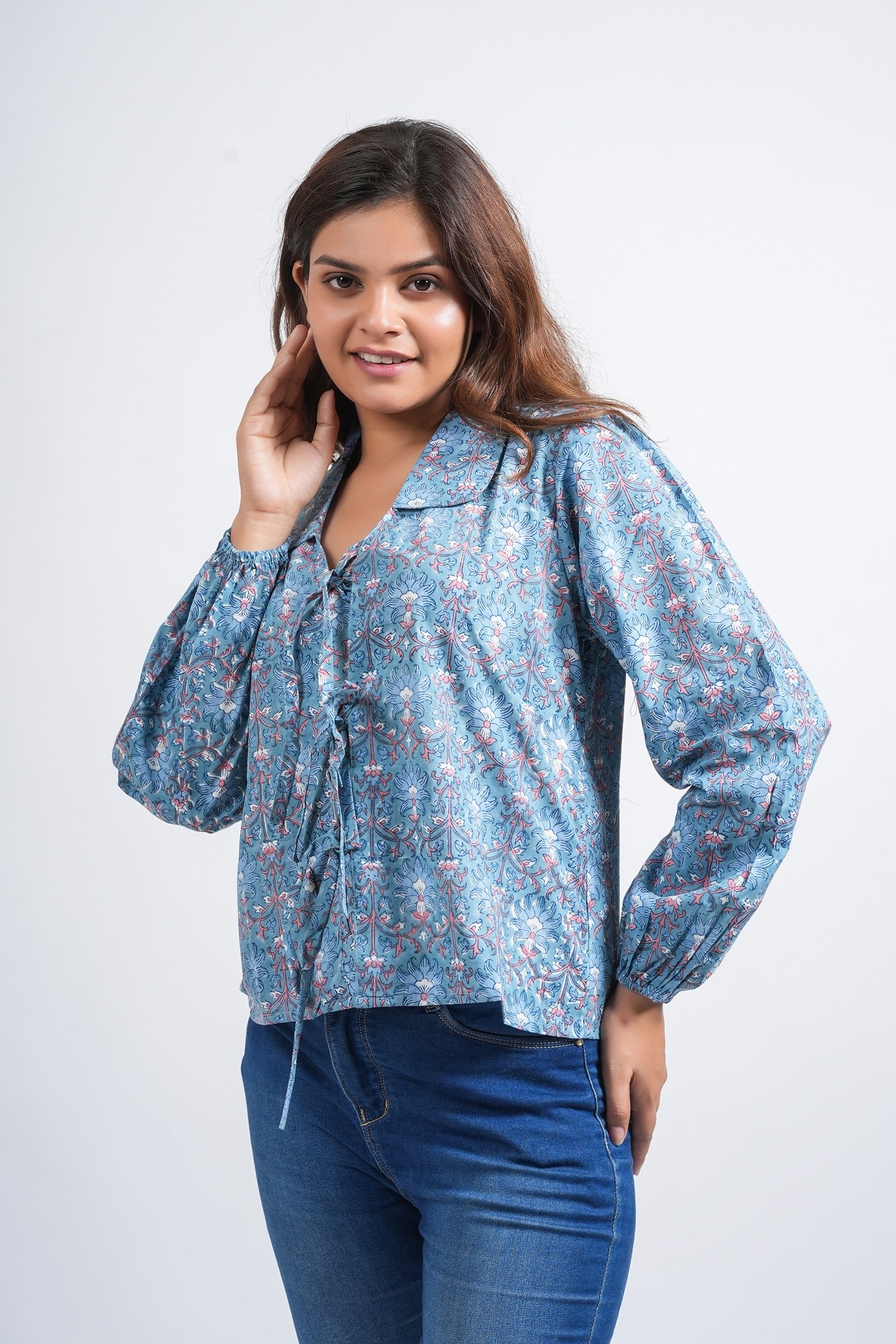Women’s Cotton Block Printed Short Top