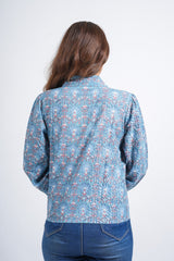 Flora Sky Block Printed Short Top