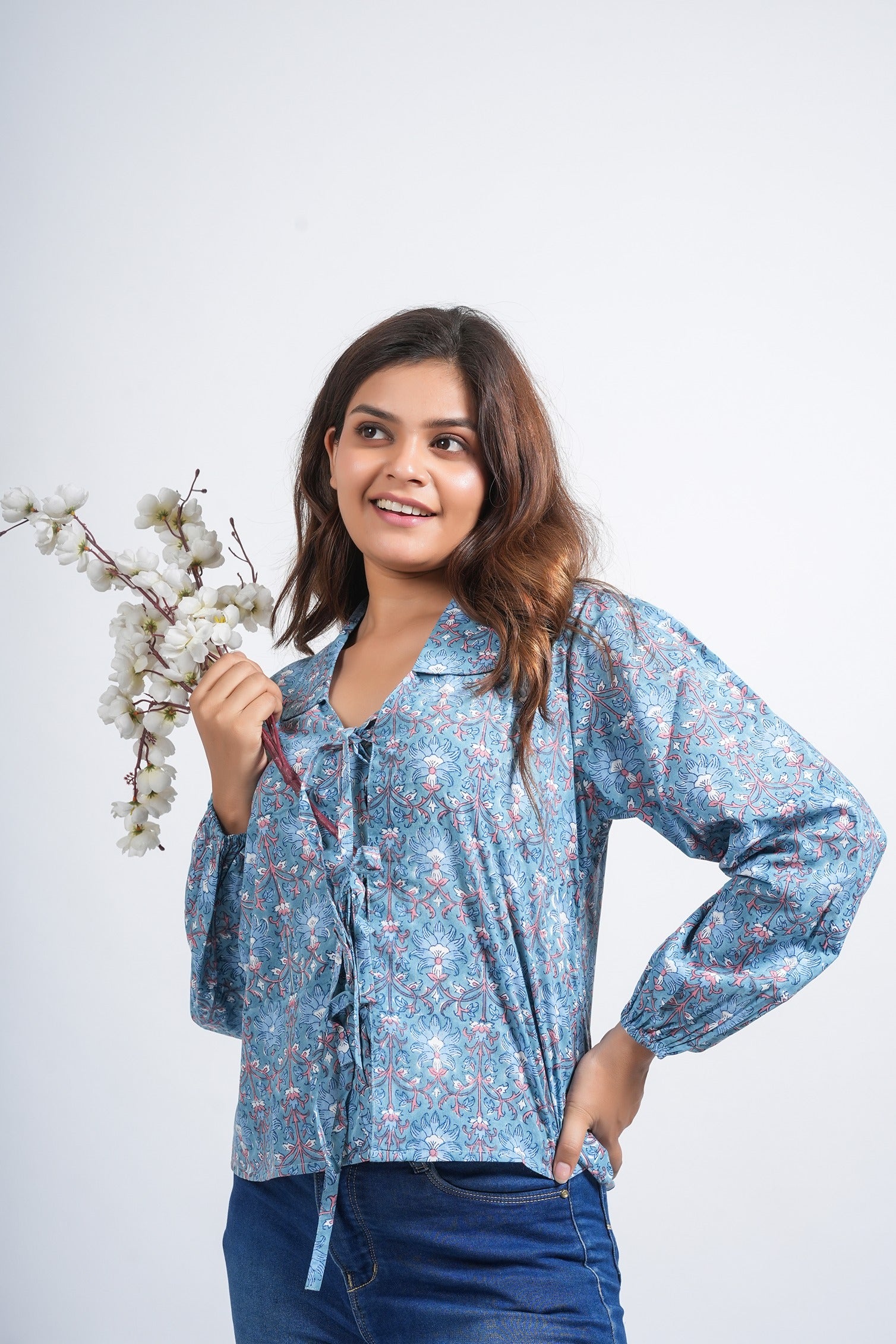 Women’s Cotton Block Printed Short Top