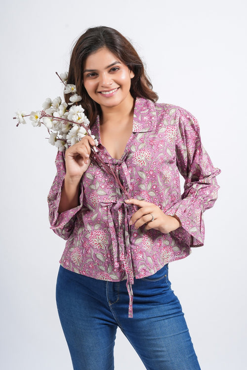 Women’s Cotton Block Printed Short Top
