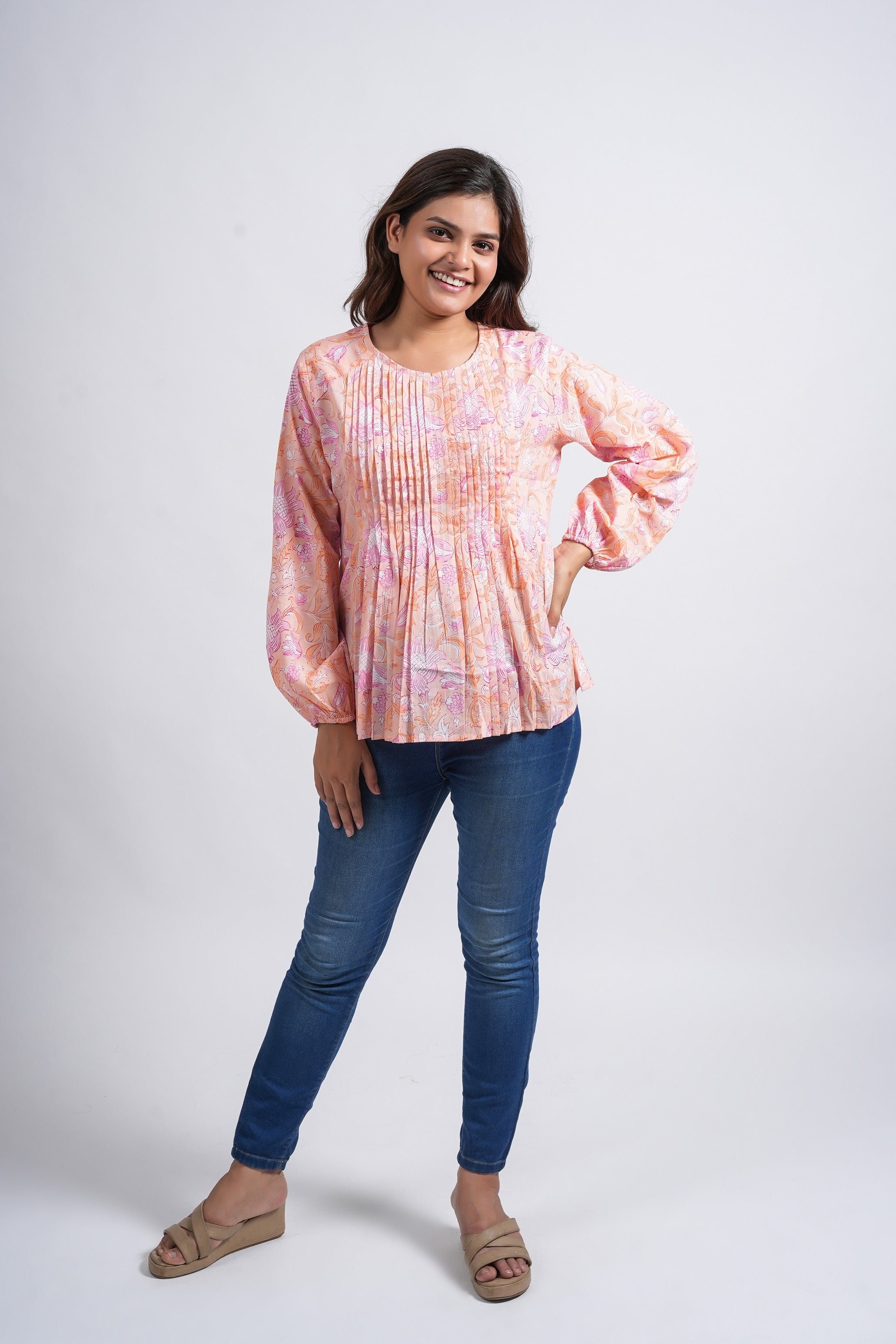 Block Printed Cotton Short Top