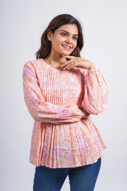 Block Printed Cotton Short Top