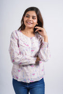 Petal Pixie Chanderi Silk Short Top