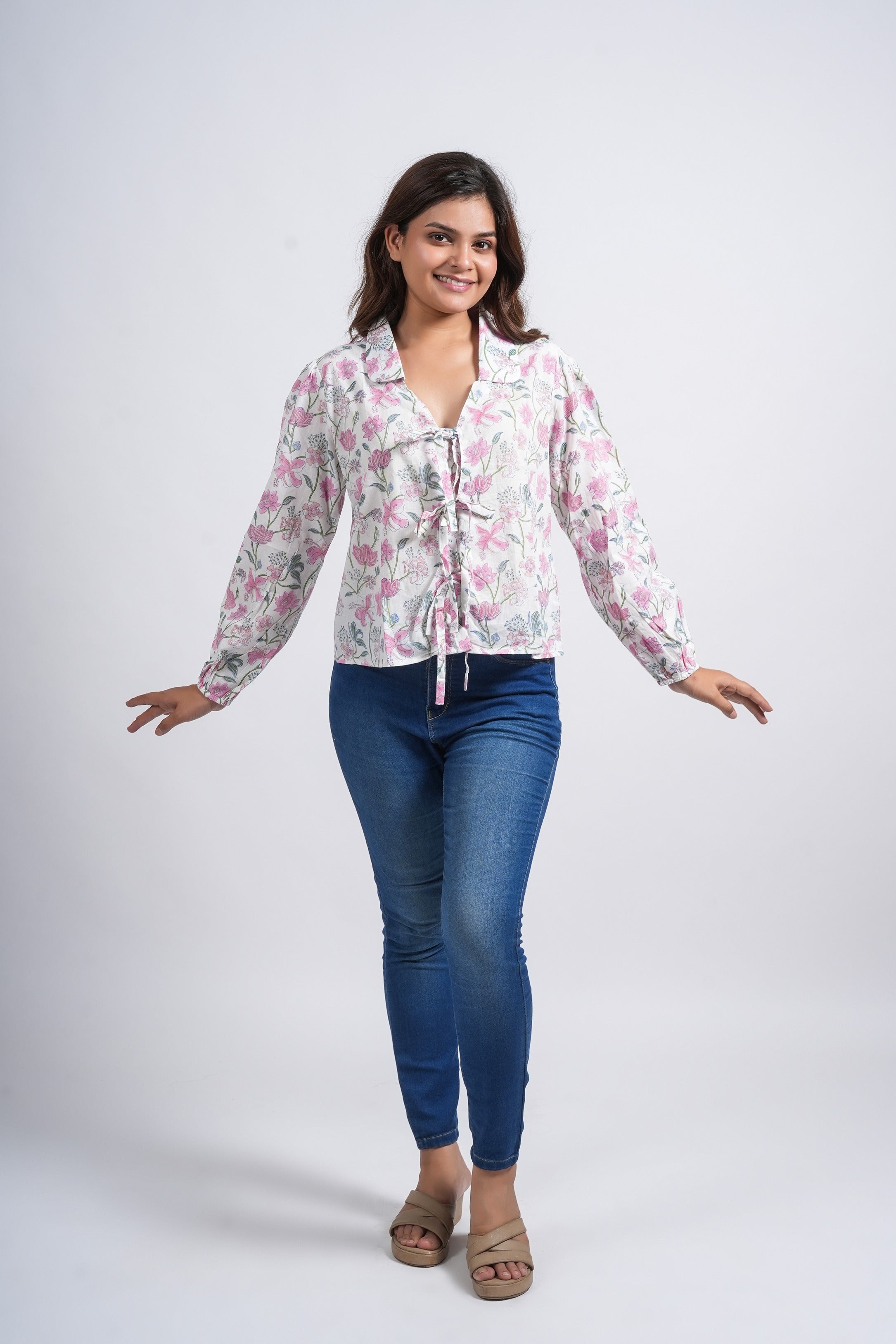 Floral Grace Cotton Short Top