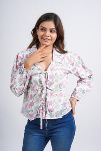 Floral Grace Cotton Short Top