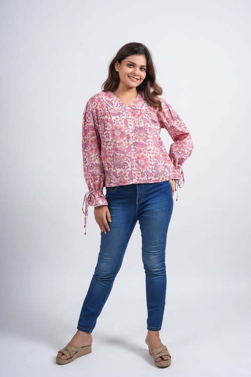 Block Printed Cotton Short Top
