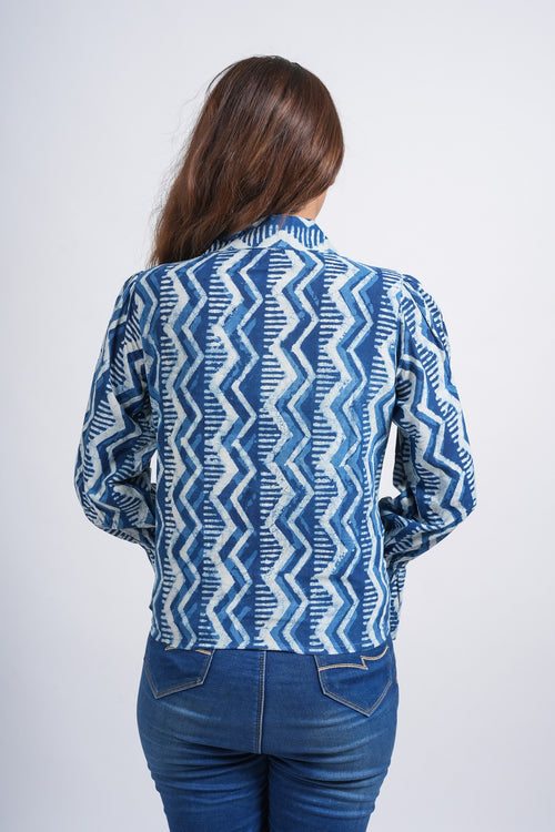 Midnight Wave Tie-Front Short Top