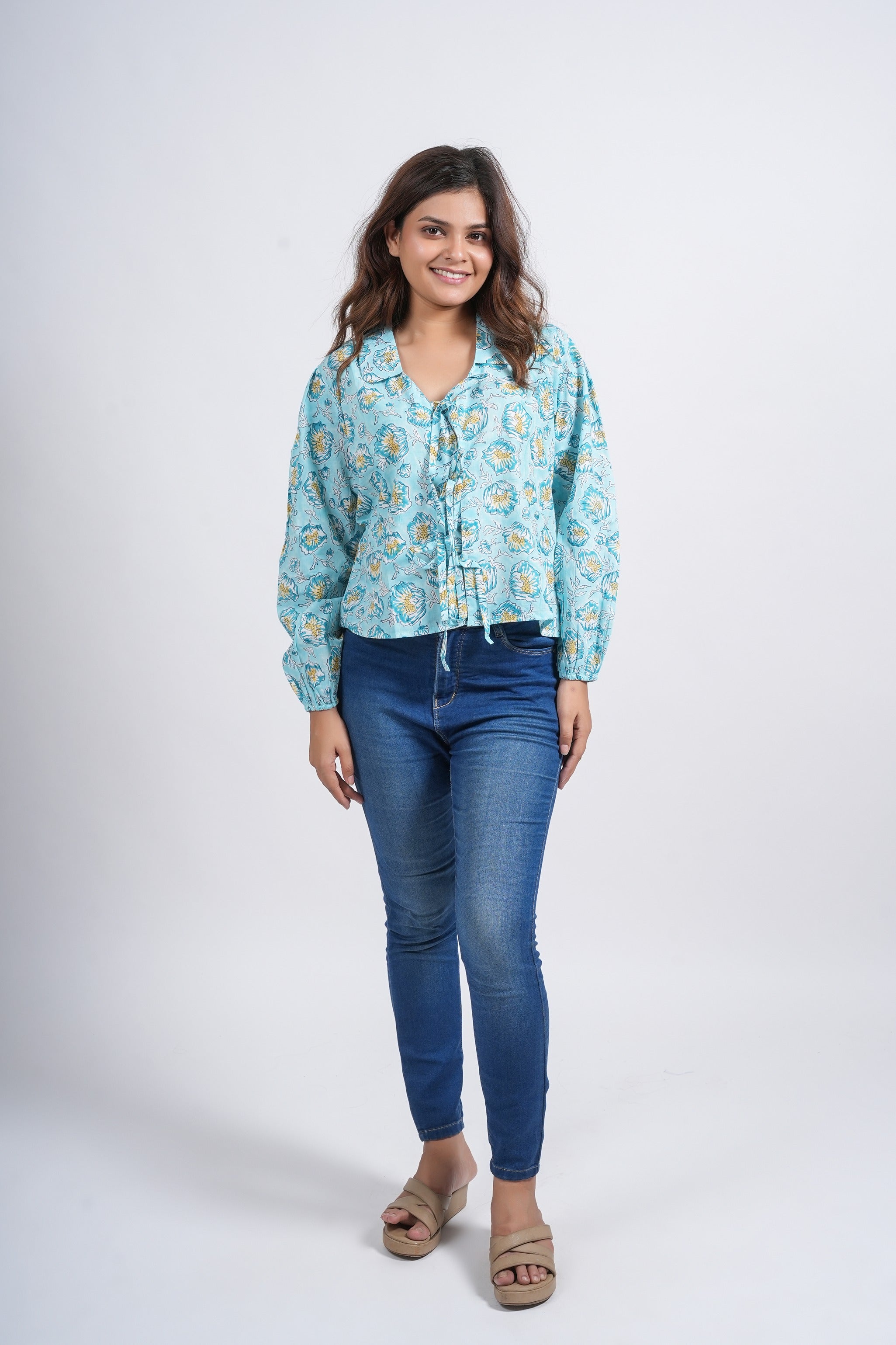Women’s Cotton Block Printed Short Top