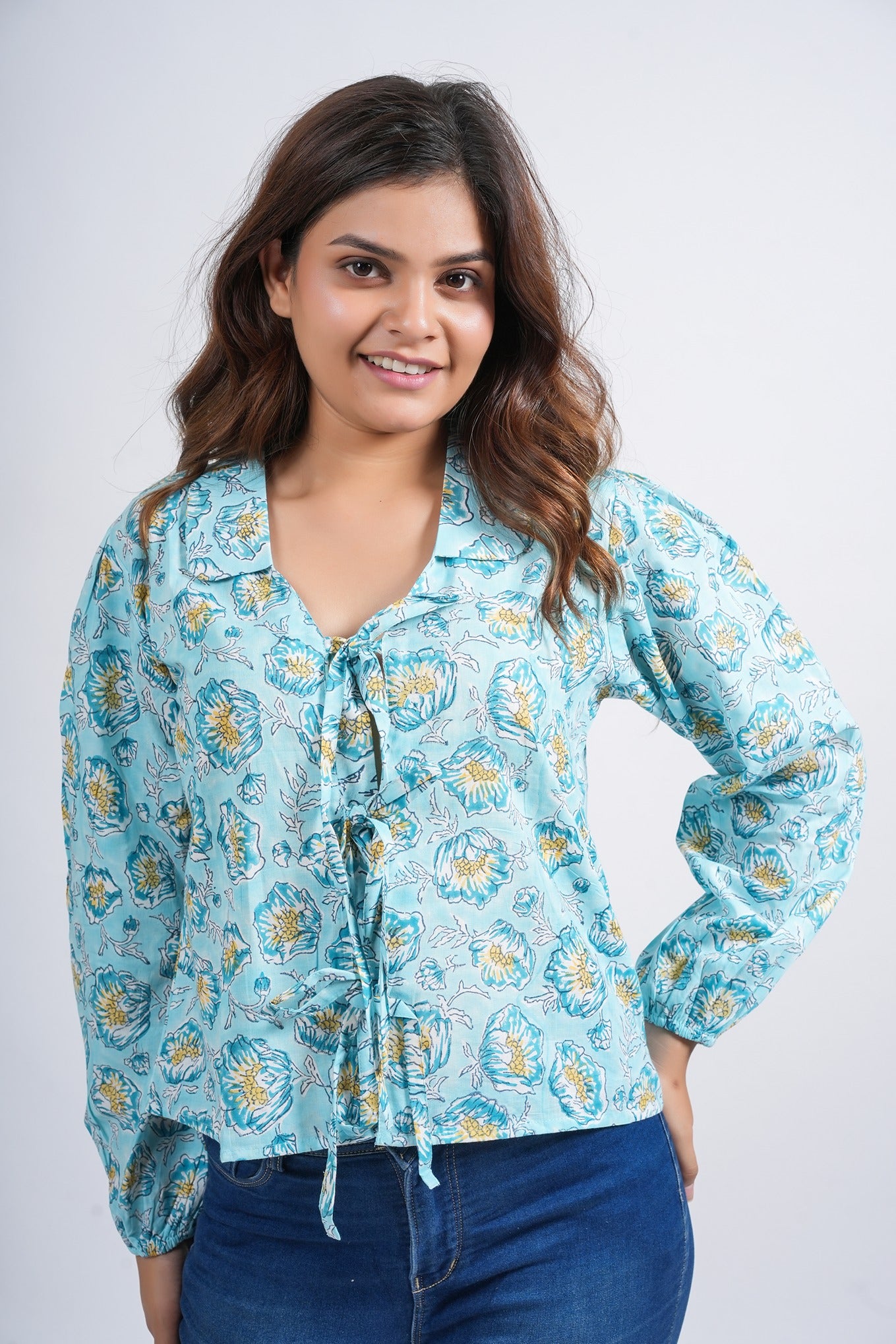 Women’s Cotton Block Printed Short Top