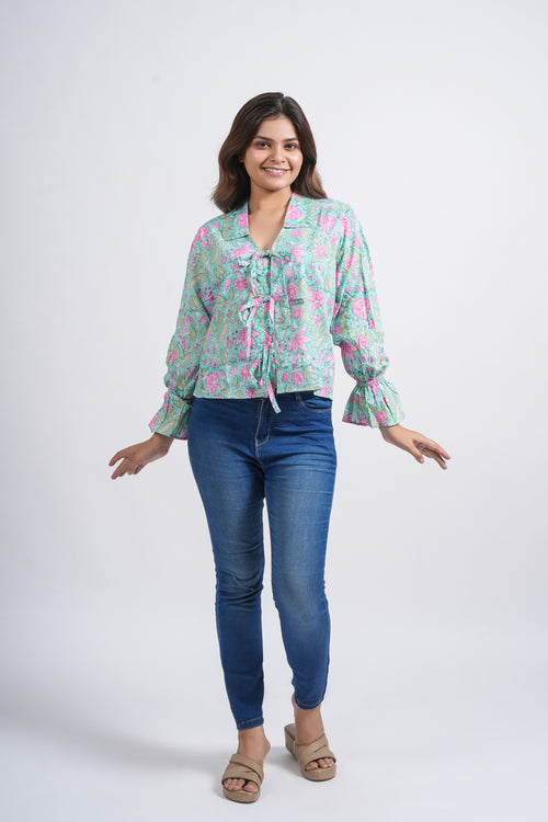 Women’s Cotton Block Printed Short Top