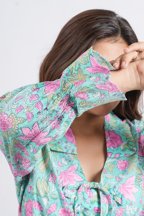 Women’s Cotton Block Printed Short Top