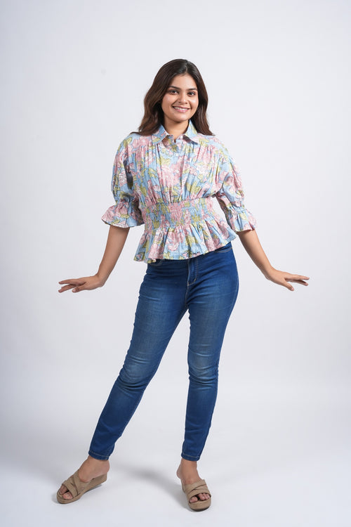 Block Printed Cotton Short Top