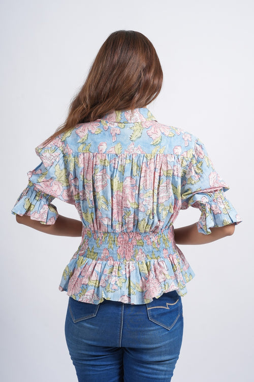 Block Printed Cotton Short Top