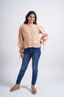 Lace Block Printed Cotton Short Top