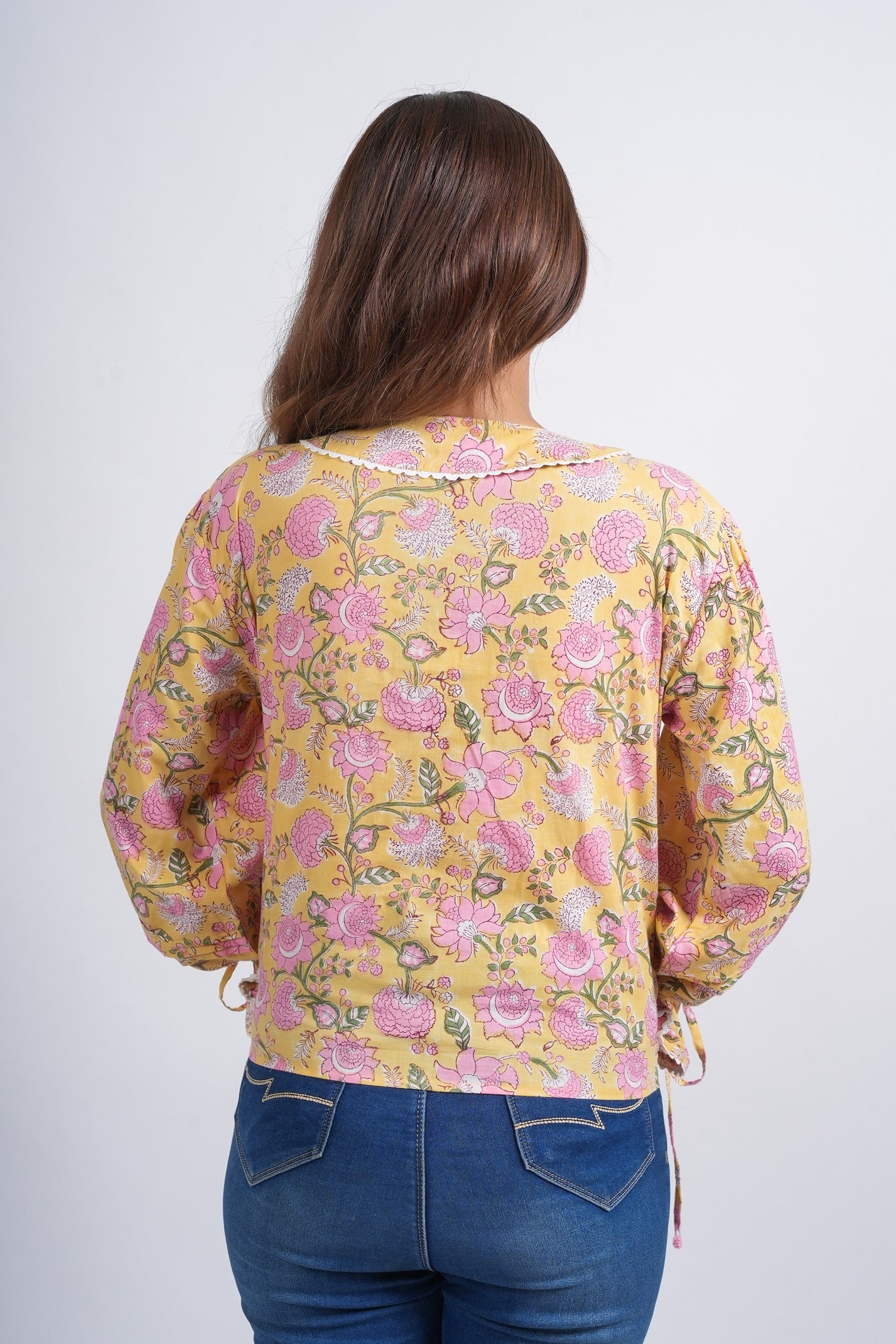 Block Printed Lace Short Top