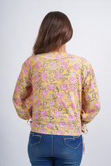 Block Printed Lace Short Top