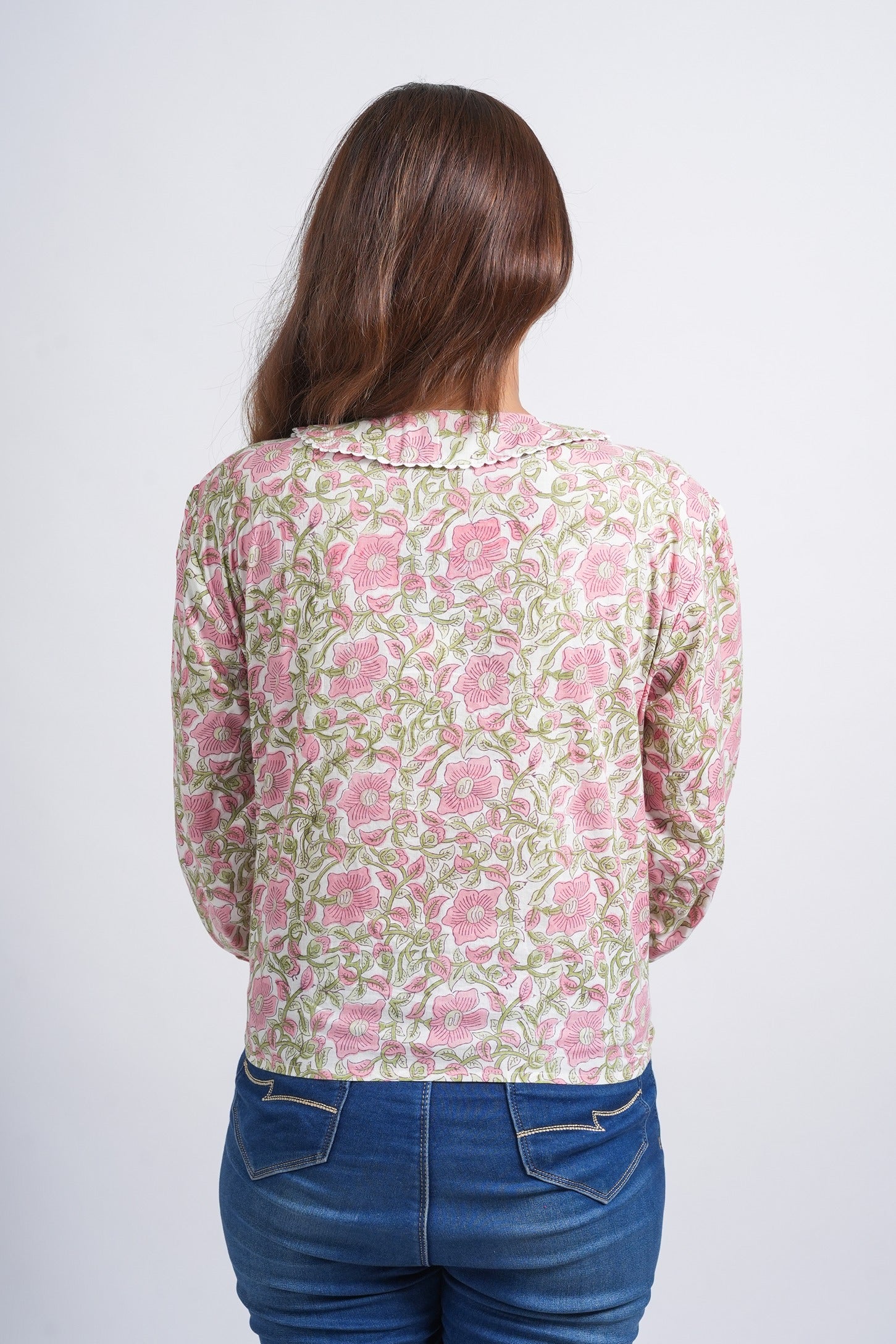 Lace Block Printed Cotton Short Top