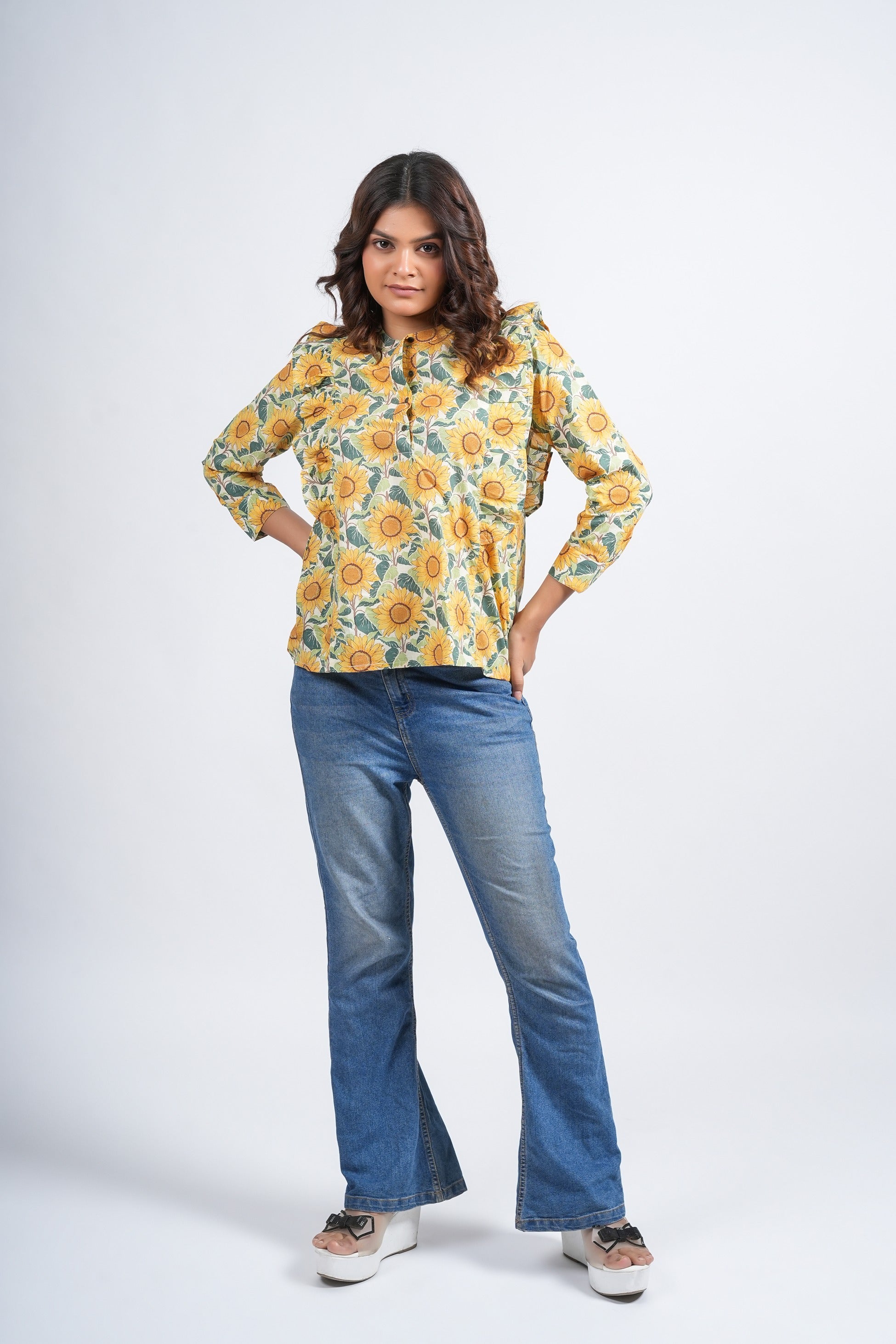 Sunbeam Muse Block Printed Short  Top